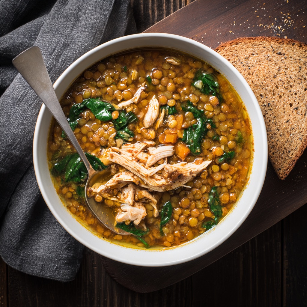 Lentil Soup with Chicken or Tofu